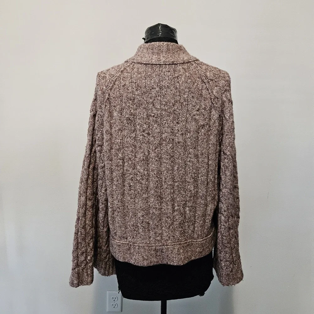 Free People Snow Bird Cable Knit Flared Bell Sleeves Sweater Size Small Boho